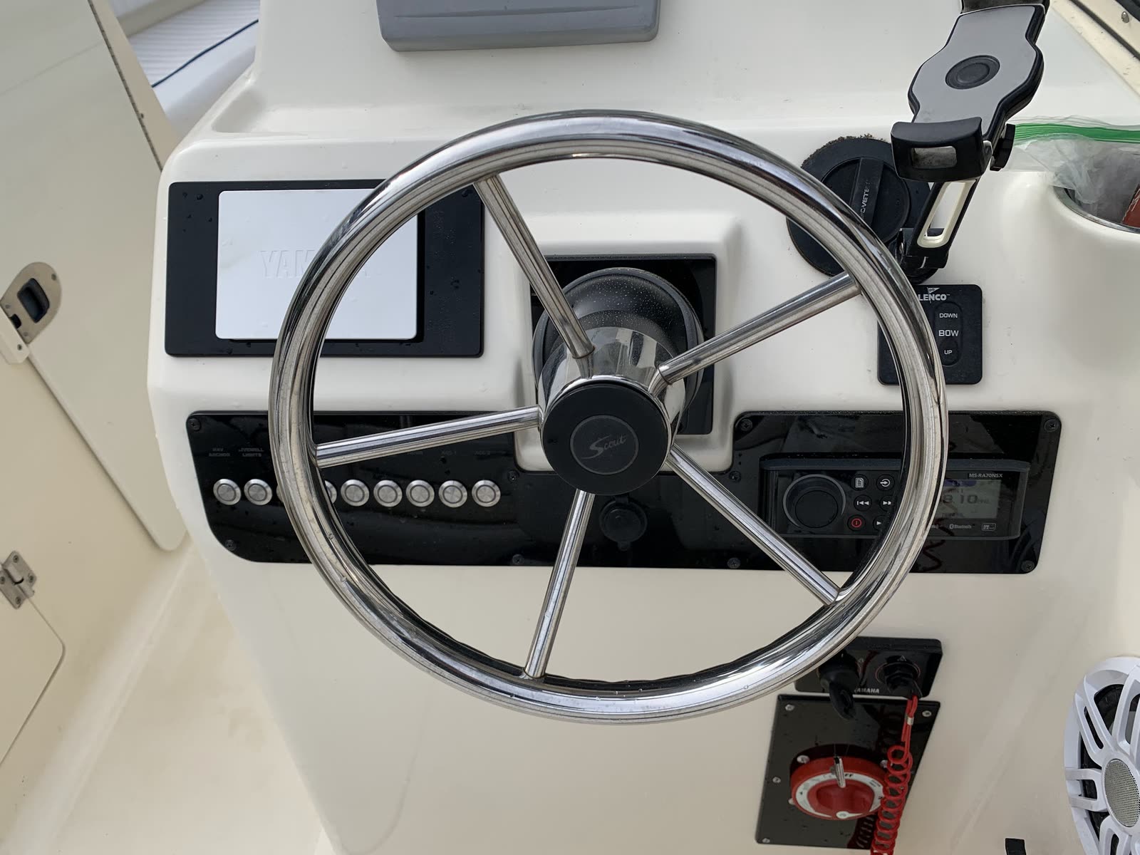 Custom dash panel with display, gauges and switch row